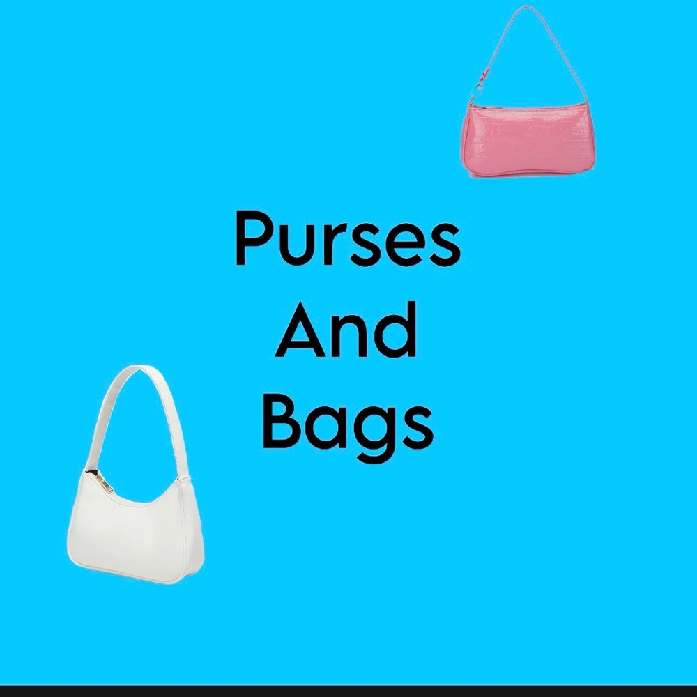 Pink and White Women's Handbag Set